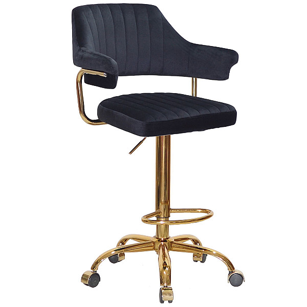 Барный стул Onder Mebli JEFF BAR GD-Office Черный B-1011 Бархат-0