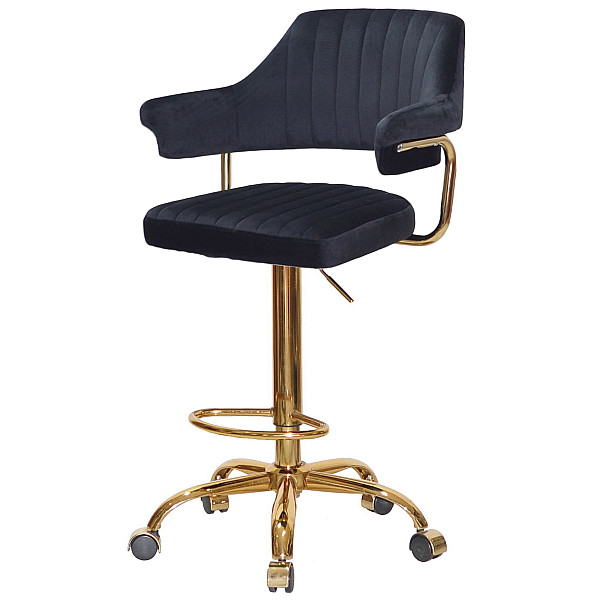 Барный стул Onder Mebli JEFF BAR GD-Office Черный B-1011 Бархат-1