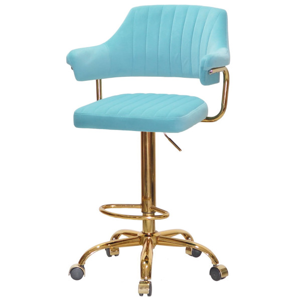 Барний стілець Onder Mebli JEFF BAR GD-Office Блакитний B-1019 Оксамит-1