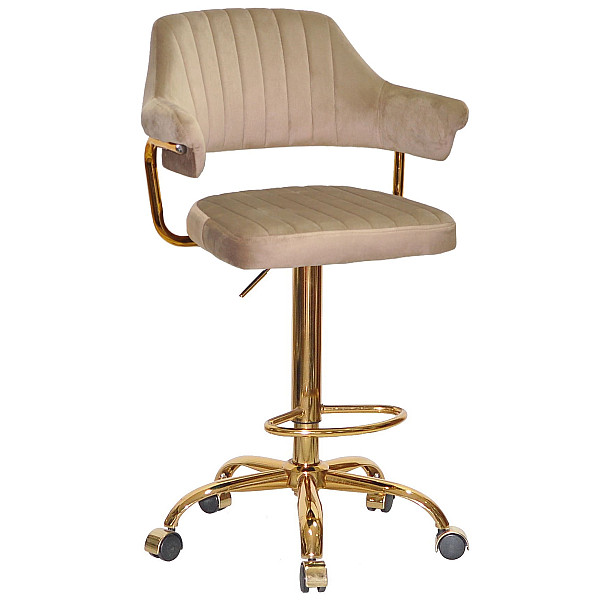 Барний стілець Onder Mebli JEFF BAR GD-Office Кавовий B-1042 Оксамит-0