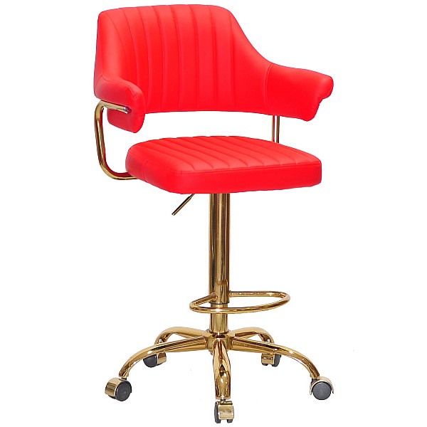 Барный стул Onder Mebli JEFF BAR GD-Office Красный 1007 Экокожа-0