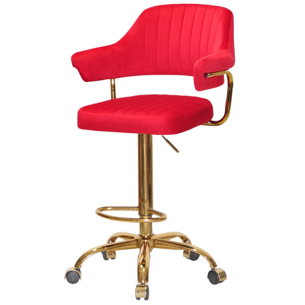 Барний стілець Onder Mebli JEFF BAR GD-Office Червоний B-1016 Оксамит-1