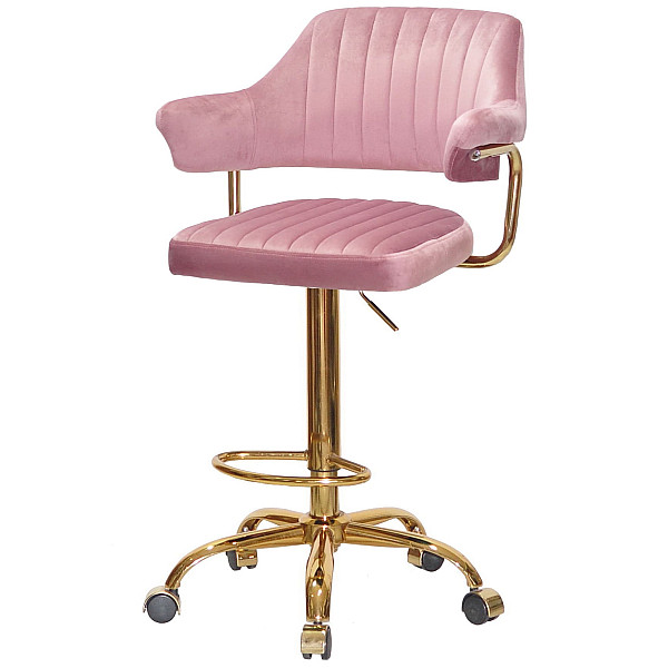 Барний стілець Onder Mebli JEFF BAR GD-Office Пильна Троянда B-1030 Оксамит-1