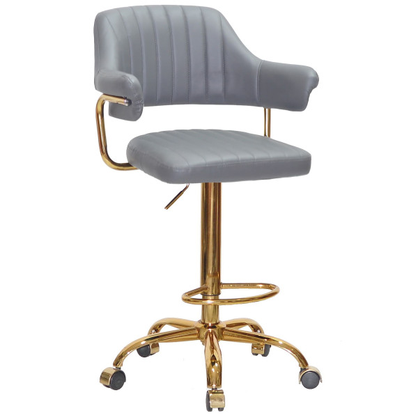 Барный стул Onder Mebli JEFF BAR GD-Office Серый 1001 Экокожа-0