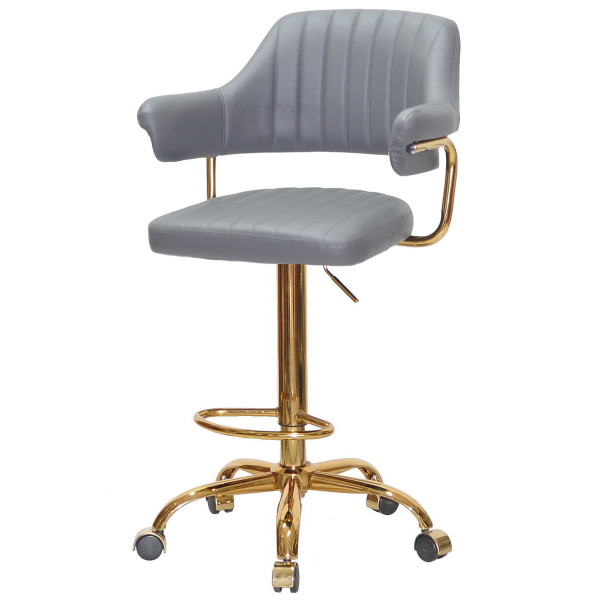 Барный стул Onder Mebli JEFF BAR GD-Office Серый 1001 Экокожа-1