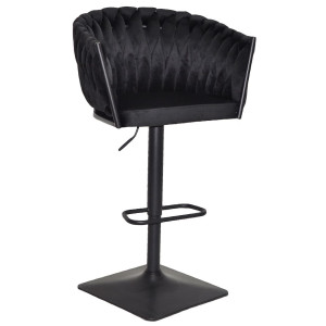 Барний стілець Onder Mebli Lola BAR 4-BK-BASE Чорний UC-904 Оксамит