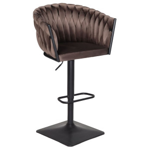 Барний стілець Onder Mebli Lola BAR 4-BK-BASE Шоколад UC-908 Оксамит