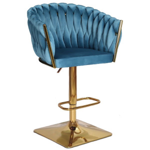 Барный стул Onder Mebli Lola BAR 4-GD-BASE Бирюза UC-919 Бархат