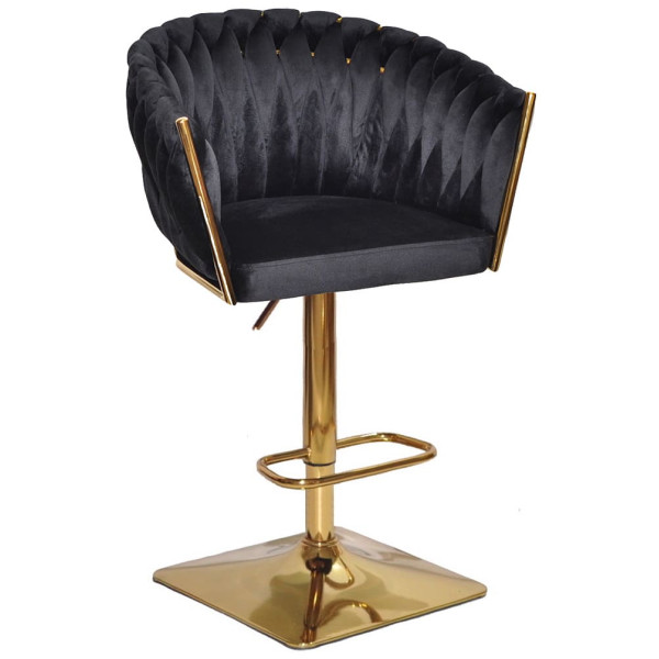 Барный стул Onder Mebli Lola BAR 4-GD-BASE Черный UC-904 Бархат-0