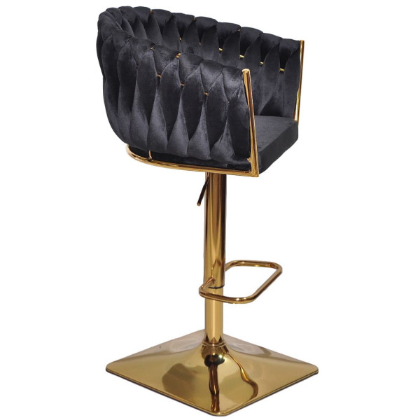 Барный стул Onder Mebli Lola BAR 4-GD-BASE Черный UC-904 Бархат-1