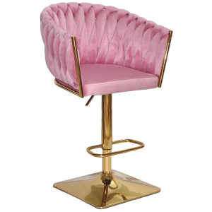 Барний стілець Onder Mebli Lola BAR 4-GD-BASE Фрез UC-906 Оксамит