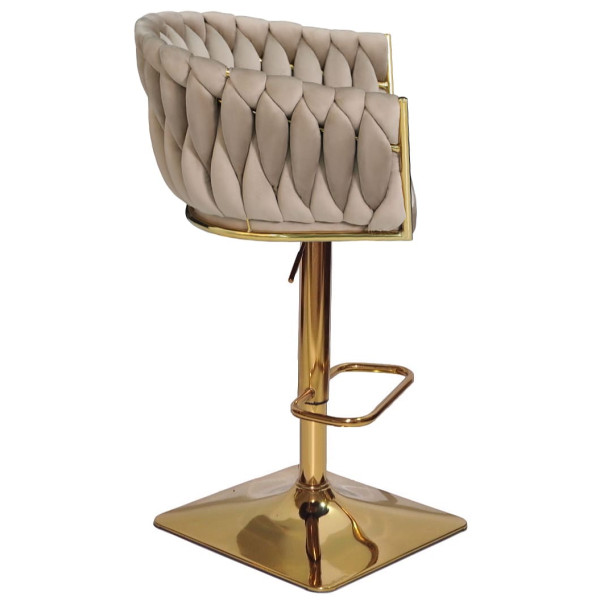 Барний стілець Onder Mebli Lola BAR 4-GD-BASE Капучино UC-928 Оксамит-2