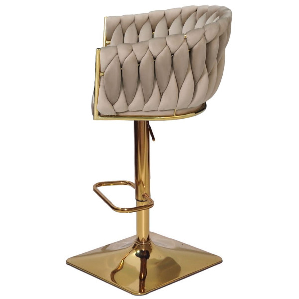 Барний стілець Onder Mebli Lola BAR 4-GD-BASE Капучино UC-928 Оксамит-3