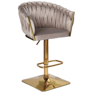 Барний стілець Onder Mebli Lola BAR 4-GD-BASE Кава UC-912 Оксамит