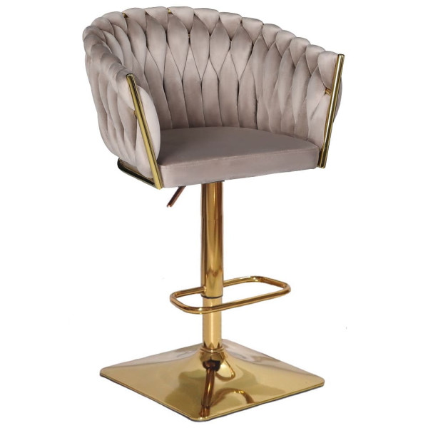 Барный стул Onder Mebli Lola BAR 4-GD-BASE Кофе UC-912 Бархат-0