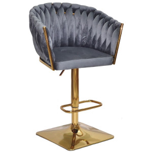 Барный стул Onder Mebli Lola BAR 4-GD-BASE Серый UC-901 Бархат