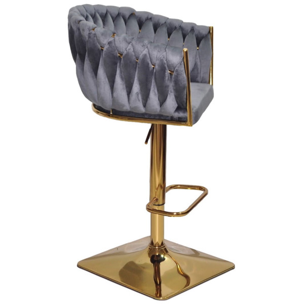 Барный стул Onder Mebli Lola BAR 4-GD-BASE Серый UC-901 Бархат-1