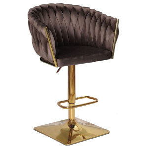 Барный стул Onder Mebli Lola BAR 4-GD-BASE Шоколад UC-908 Бархат