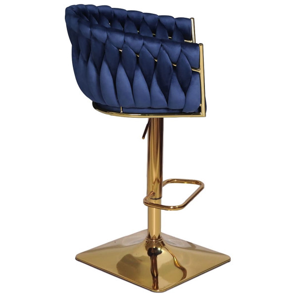 Барный стул Onder Mebli Lola BAR 4-GD-BASE Синий UC-907 Бархат-2