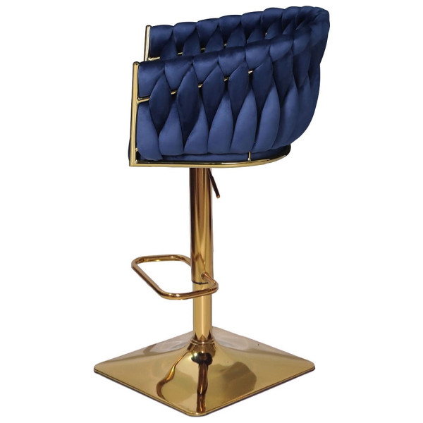 Барный стул Onder Mebli Lola BAR 4-GD-BASE Синий UC-907 Бархат-3