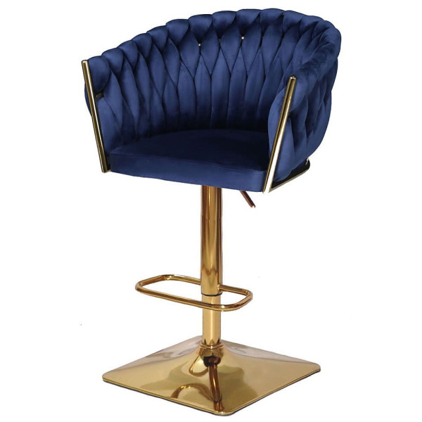 Барный стул Onder Mebli Lola BAR 4-GD-BASE Синий UC-907 Бархат-1