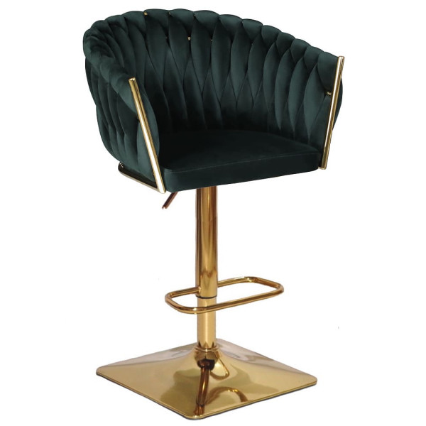 Барный стул Onder Mebli Lola BAR 4-GD-BASE Зеленый UC-905 Бархат-0