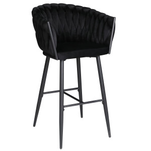 Барний стілець Onder Mebli Lola BAR 75-ML (BK) Чорний UC-904 Оксамит