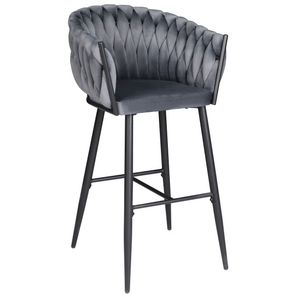 Барный стул Onder Mebli Lola BAR 75-ML (BK) Серый UC-901 Бархат-0