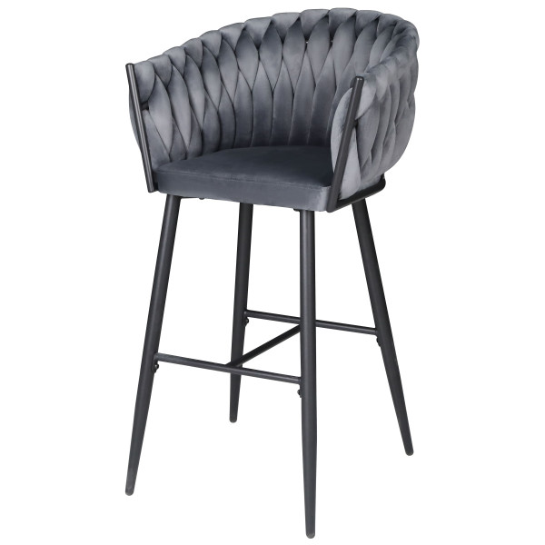 Барный стул Onder Mebli Lola BAR 75-ML (BK) Серый UC-901 Бархат-1