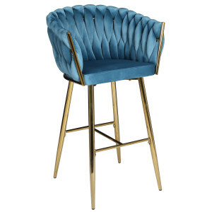 Барный стул Onder Mebli Lola BAR 75-ML (GD) Бирюза UC-919 Бархат