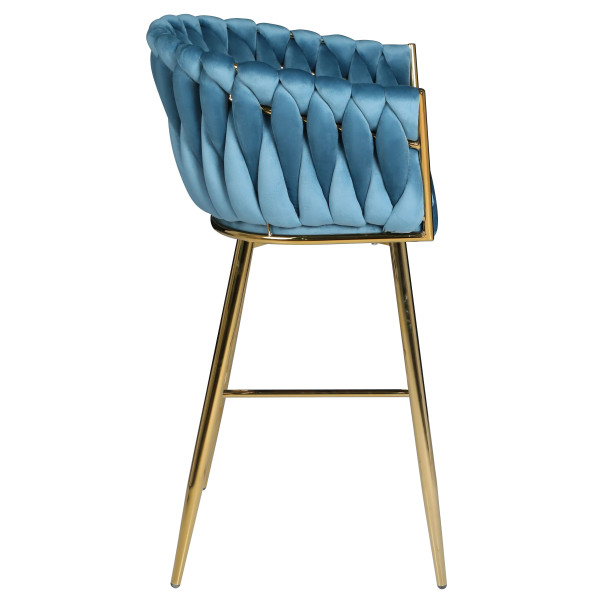 Барный стул Onder Mebli Lola BAR 75-ML (GD) Бирюза UC-919 Бархат-3