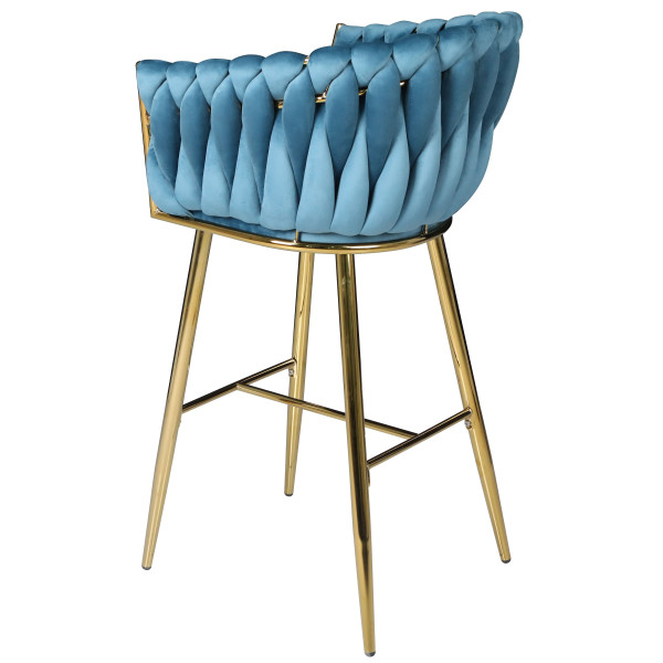 Барный стул Onder Mebli Lola BAR 75-ML (GD) Бирюза UC-919 Бархат-6