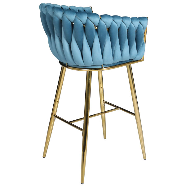 Барный стул Onder Mebli Lola BAR 75-ML (GD) Бирюза UC-919 Бархат-5