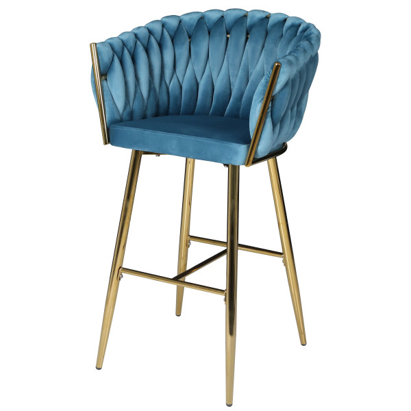 Барный стул Onder Mebli Lola BAR 75-ML (GD) Бирюза UC-919 Бархат-1