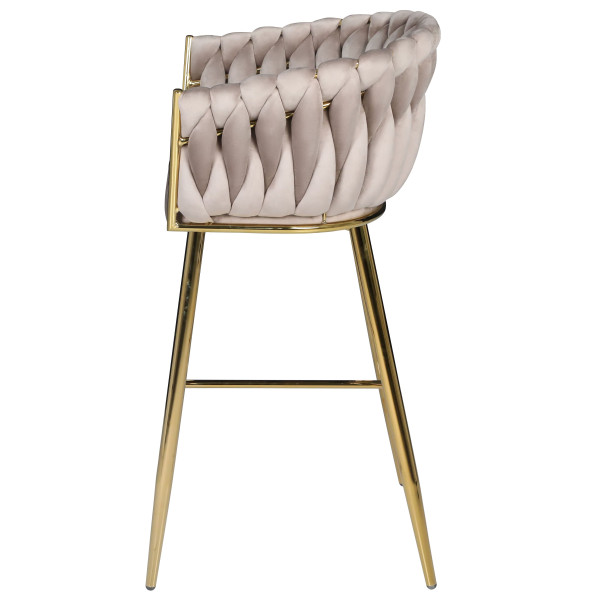 Барний стілець Onder Mebli Lola BAR 75-ML (GD) Кава UC-912 Оксамит-4