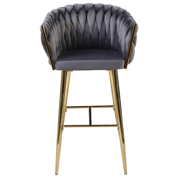 Барний стілець Onder Mebli Lola BAR 75-ML (GD) Сірий UC-901 Оксамит-2