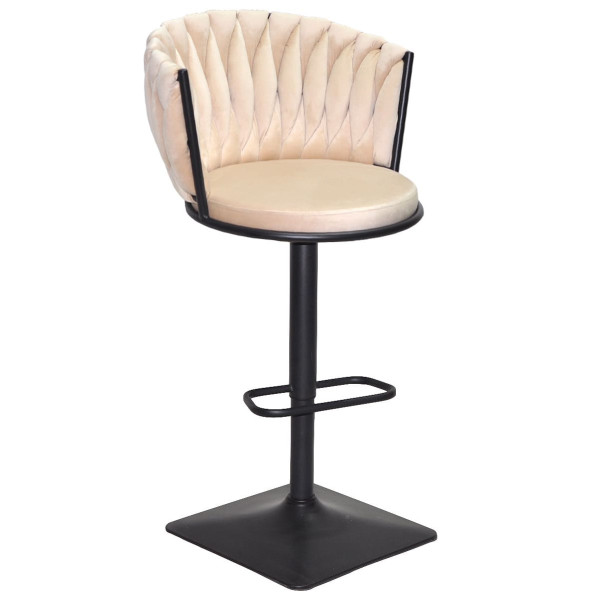Барний стілець Onder Mebli Mila BAR 4-BK-BASE Бежевий UC-902 Оксамит-0