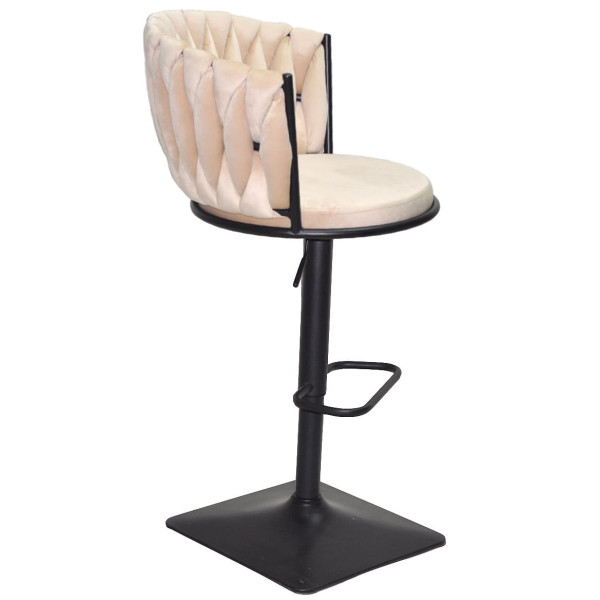Барний стілець Onder Mebli Mila BAR 4-BK-BASE Бежевий UC-902 Оксамит-1