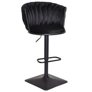 Барний стілець Onder Mebli Mila BAR 4-BK-BASE Чорний UC-904 Оксамит