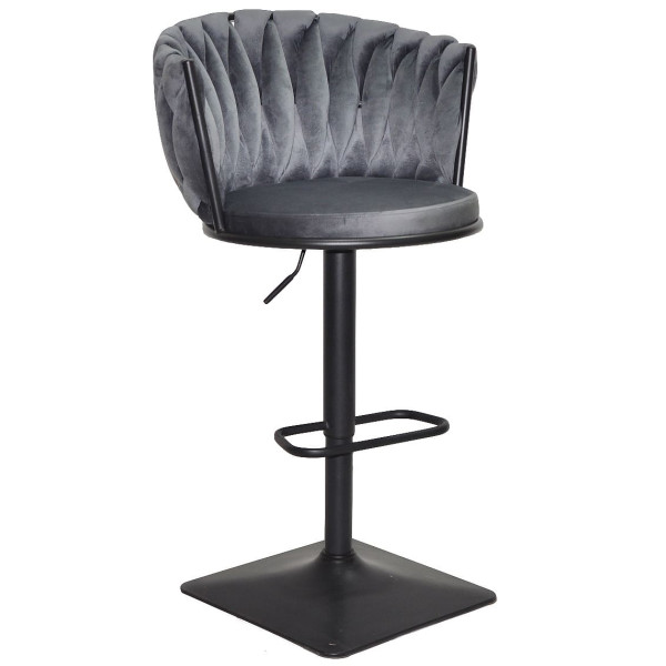Барний стілець Onder Mebli Mila BAR 4-BK-BASE Сірий UC-901 Оксамит-0