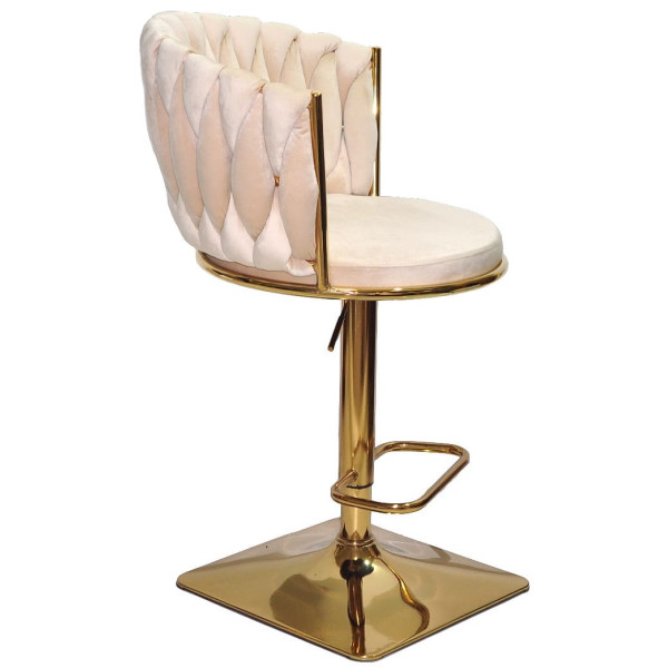 Барний стілець Onder Mebli Mila BAR 4-GD-BASE Бежевий UC-902 Оксамит-1
