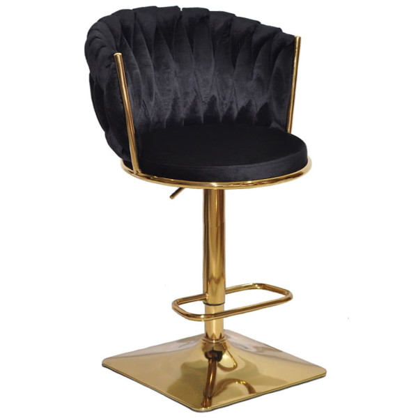 Барный стул Onder Mebli Mila BAR 4-GD-BASE Черный UC-904 Бархат-0
