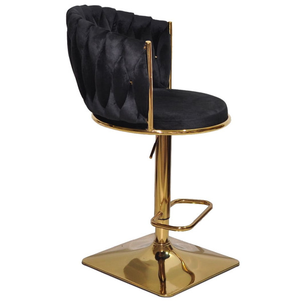 Барный стул Onder Mebli Mila BAR 4-GD-BASE Черный UC-904 Бархат-1