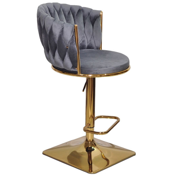 Барный стул Onder Mebli Mila BAR 4-GD-BASE Серый UC-901 Бархат-1
