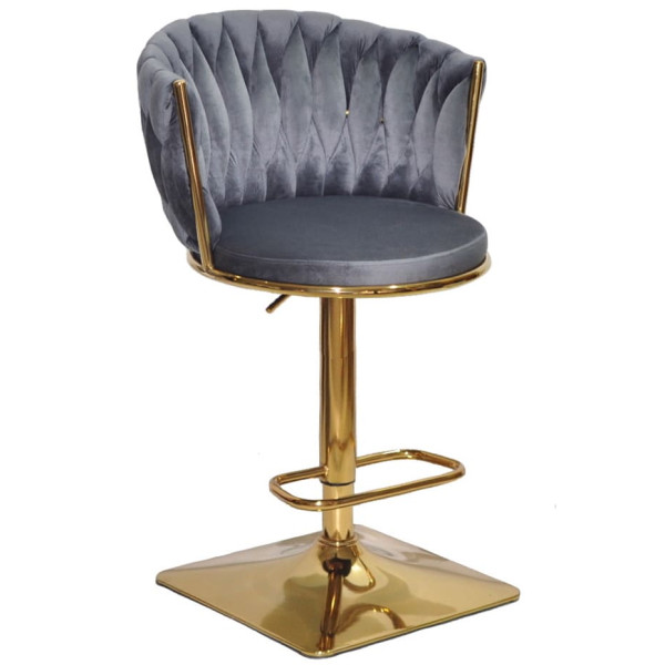 Барный стул Onder Mebli Mila BAR 4-GD-BASE Серый UC-901 Бархат-0