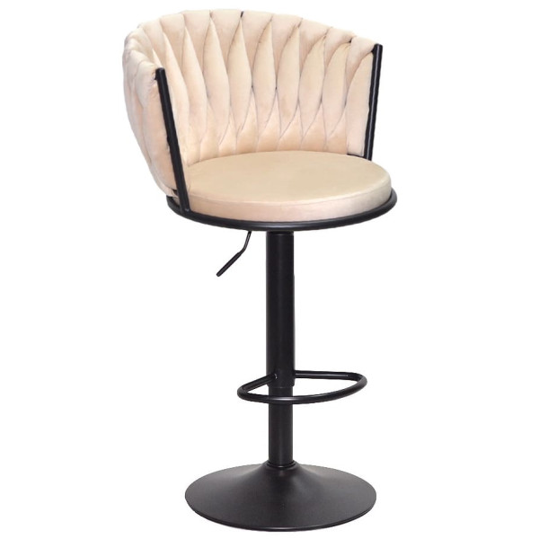Барний стілець Onder Mebli Mila BAR BK-BASE Бежевий UC-902 Оксамит-0