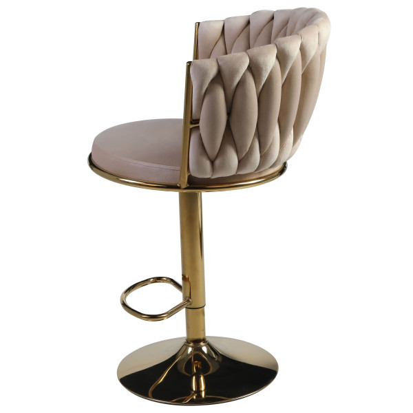 Барний стілець Onder Mebli Mila BAR GD-BASE Бежевий UC-902 Оксамит-3