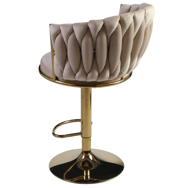 Барний стілець Onder Mebli Mila BAR GD-BASE Бежевий UC-902 Оксамит-4
