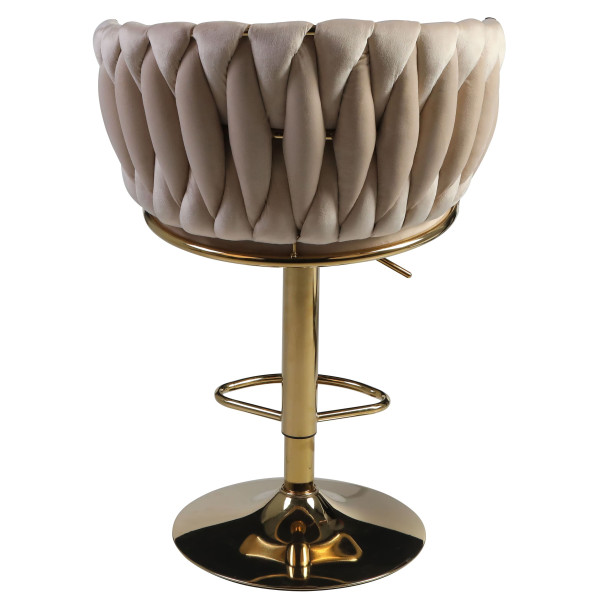 Барний стілець Onder Mebli Mila BAR GD-BASE Бежевий UC-902 Оксамит-5