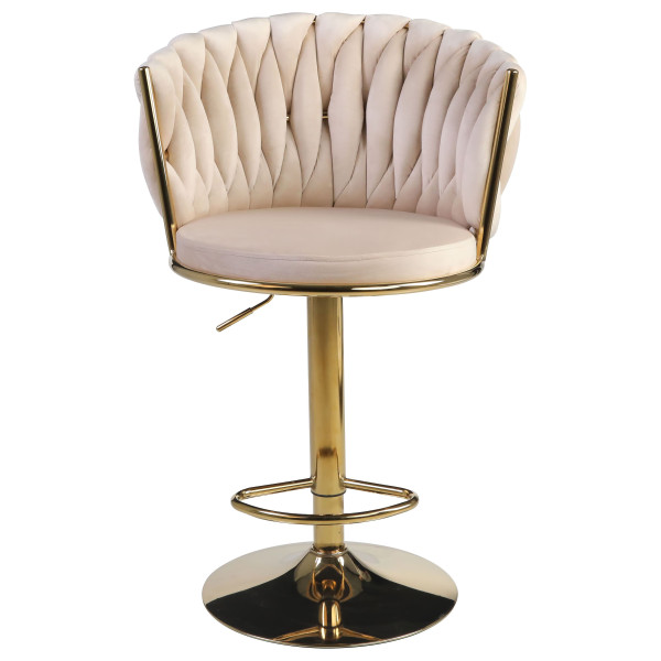 Барний стілець Onder Mebli Mila BAR GD-BASE Бежевий UC-902 Оксамит-2